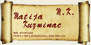 Matija Kuzminac vizit kartica